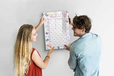 Magnetic dry erase board A colorful board for notes and photos