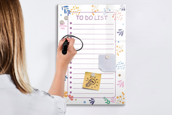 Magnetic dry erase board A colorful board for notes and photos