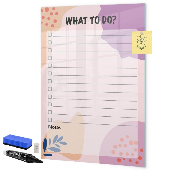 Dry erase board magnetic Planner with space for photos