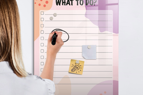Dry erase board magnetic Planner with space for photos