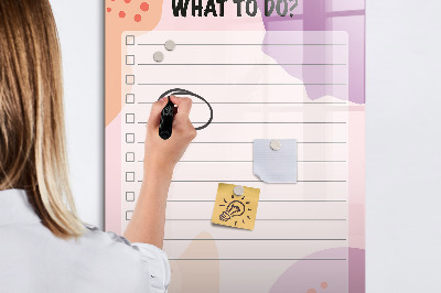 Dry erase board magnetic Planner with space for photos