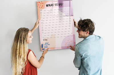 Dry erase board magnetic Planner with space for photos