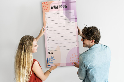Dry erase board magnetic Planner with space for photos