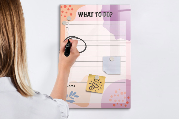 Dry erase board magnetic Planner with space for photos