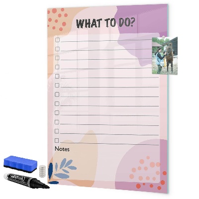 Dry erase board magnetic Planner with space for photos