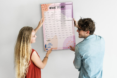 Dry erase board magnetic Planner with space for photos