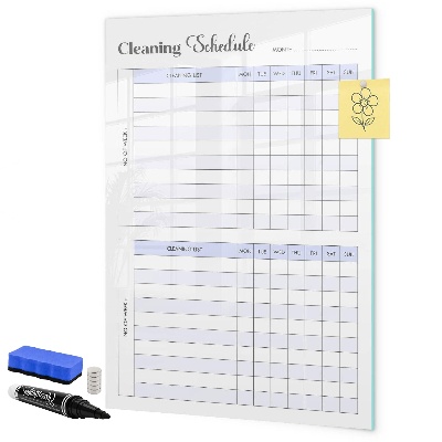 Dry erase board magnetic Monthly cleaning schedule