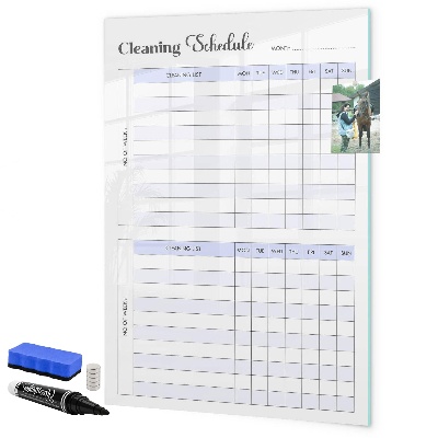 Dry erase board magnetic Monthly cleaning schedule