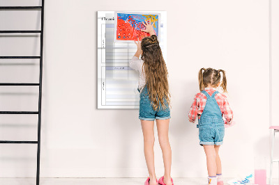 Dry erase board magnetic Monthly cleaning schedule