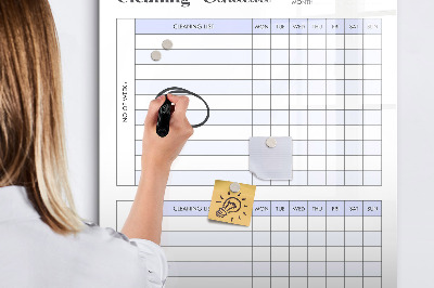 Dry erase board magnetic Monthly cleaning schedule