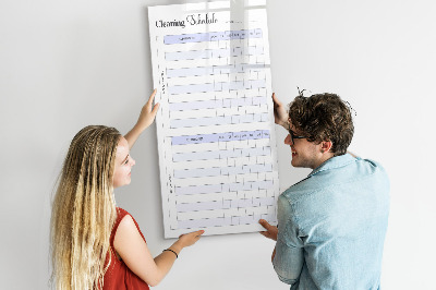 Dry erase board magnetic Monthly cleaning schedule