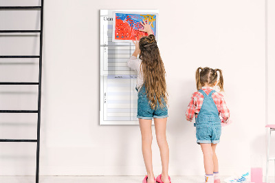 Dry erase board magnetic Monthly cleaning schedule