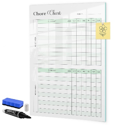 Magnetic dry erase board Household chores planner for the family