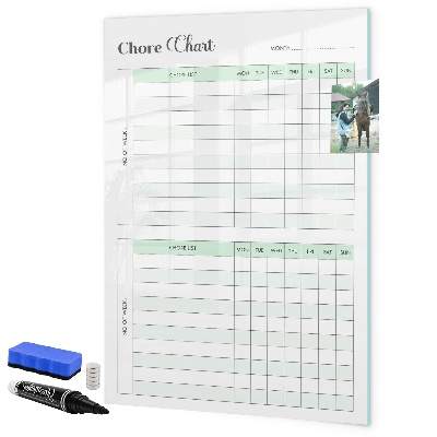 Magnetic dry erase board Household chores planner for the family