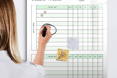 Magnetic dry erase board Household chores planner for the family