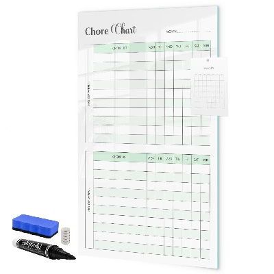 Magnetic dry erase board Household chores planner for the family
