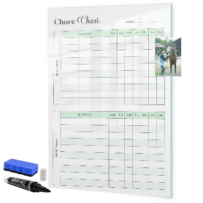Magnetic dry erase board Household chores planner for the family