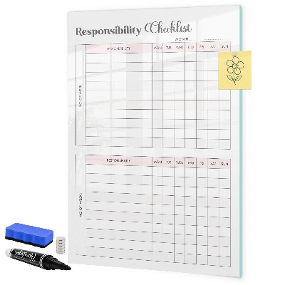 Dry erase board magnetic List of responsibilities for each month