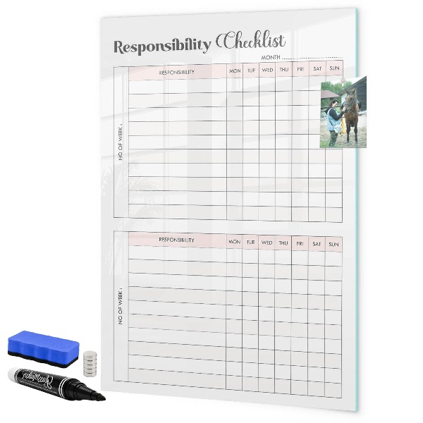 Dry erase board magnetic List of responsibilities for each month