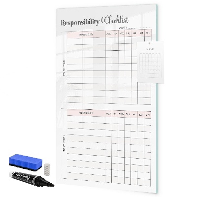 Dry erase board magnetic List of responsibilities for each month