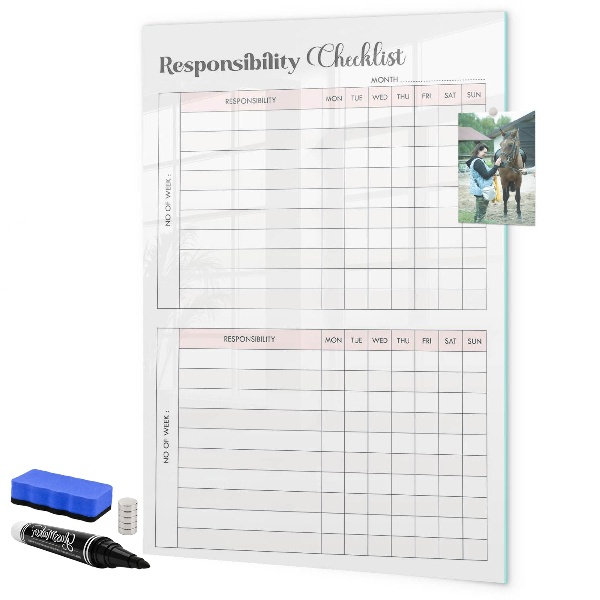 Dry erase board magnetic List of responsibilities for each month