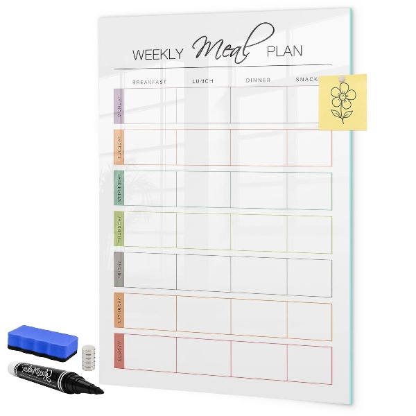 Magnetic dry erase board Meal planner for the whole week