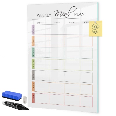 Magnetic dry erase board Meal planner for the whole week