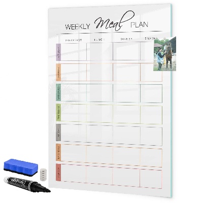 Magnetic dry erase board Meal planner for the whole week