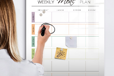 Magnetic dry erase board Meal planner for the whole week