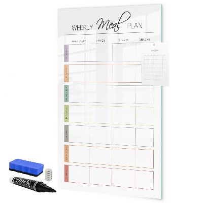Magnetic dry erase board Meal planner for the whole week