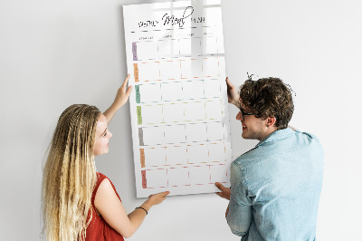 Magnetic dry erase board Meal planner for the whole week