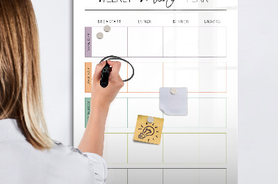 Magnetic dry erase board Meal planner for the whole week
