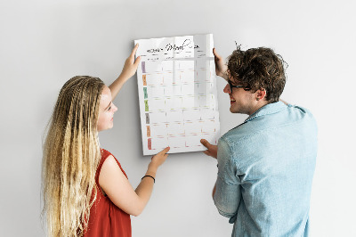 Magnetic dry erase board Meal planner for the whole week