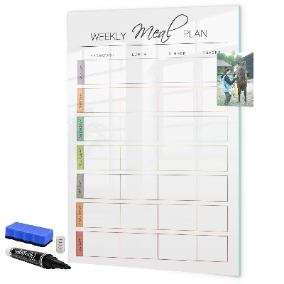 Magnetic dry erase board Meal planner for the whole week