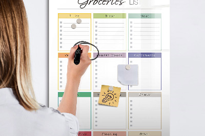 Dry erase board magnetic Shopping list with space for photos