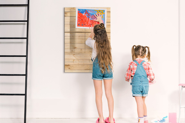 Magnetic dry erase board Note board on a wooden background