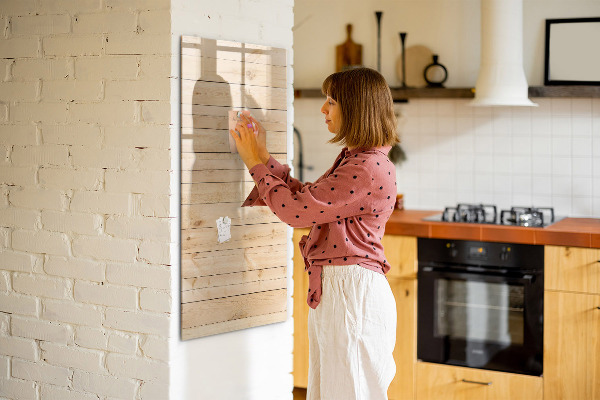 Magnetic dry erase board Note board on a wooden background