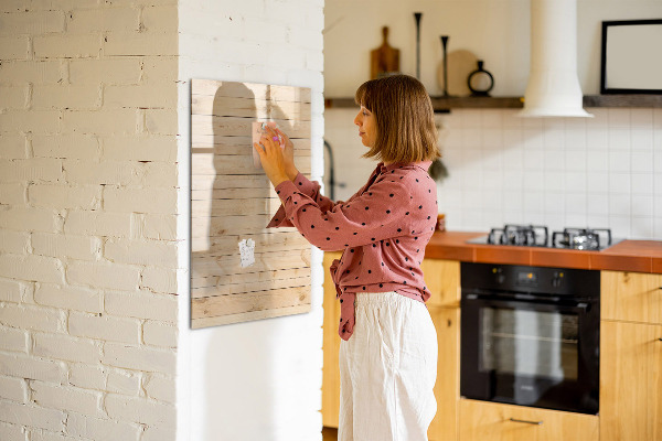 Magnetic dry erase board Note board on a wooden background