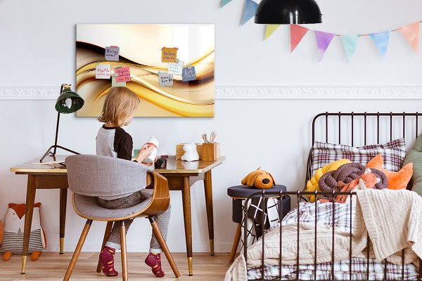 Magnetic dry erase board A modern space for presenting photos
