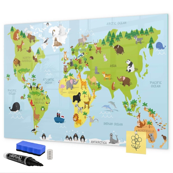 Dry erase board magnetic Interactive map with photos and notes