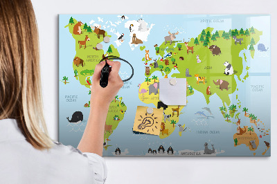 Dry erase board magnetic Interactive map with photos and notes