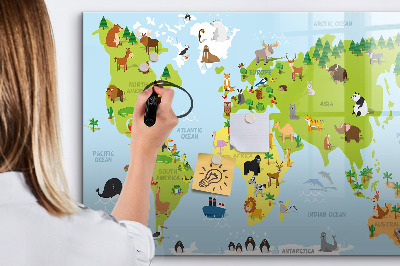 Dry erase board magnetic Interactive map with photos and notes