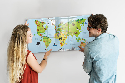 Dry erase board magnetic Interactive map with photos and notes