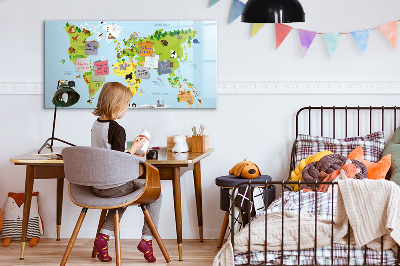 Dry erase board magnetic Interactive map with photos and notes