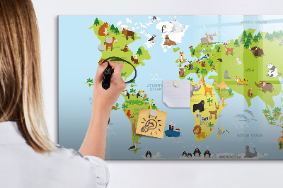Dry erase board magnetic Interactive map with photos and notes