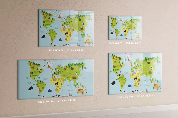 Dry erase board magnetic Interactive map with photos and notes