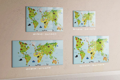 Dry erase board magnetic Interactive map with photos and notes