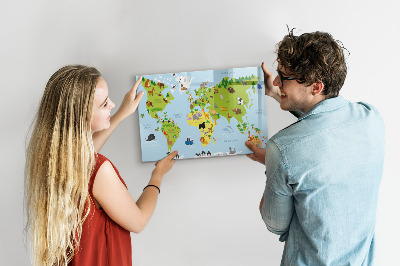 Dry erase board magnetic Interactive map with photos and notes
