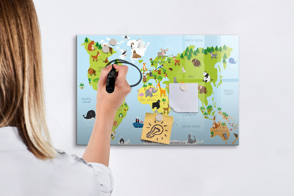 Dry erase board magnetic Interactive map with photos and notes