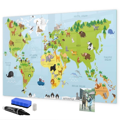 Dry erase board magnetic Interactive map with photos and notes